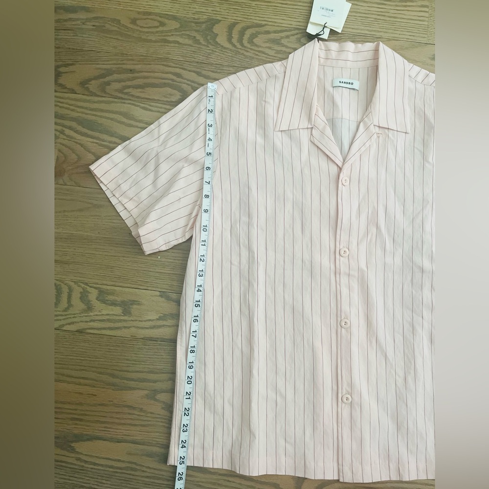 NWT Sandro Paris Vita Striped Button Down Shirt Size XL - Picture 9 of 9